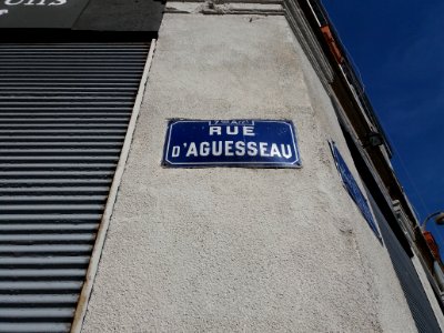 Lyon 7e - Rue d'Aguesseau, plaque