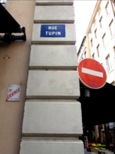 Lyon 2e - Rue Tupin, plaque