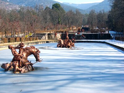 Winter mountains sculpture bronze