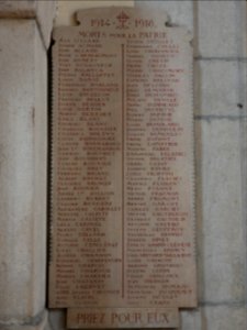 Lyon 3e - Église de l'Immaculée-Conception - Monument aux morts 1914-1918, première partie