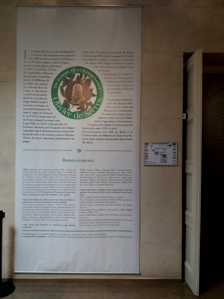 Lyon 2e - Un homme de la Renaissance - Olivier de Serres, affiche des remerciements