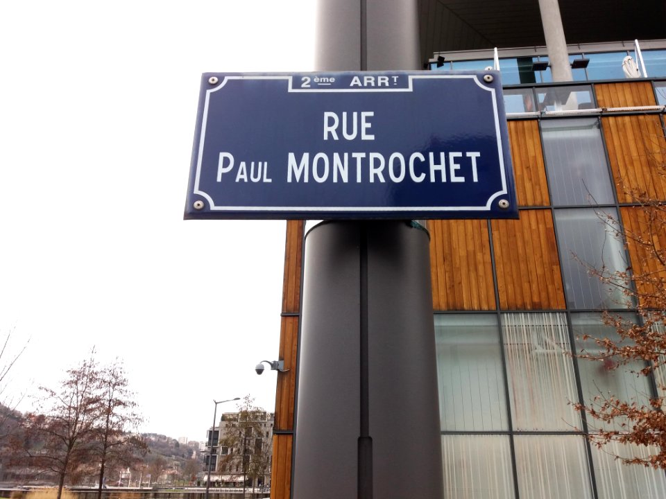 Lyon 2e - Rue Paul Montrochet, plaque