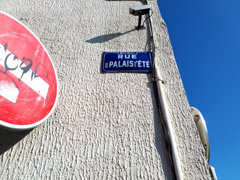 Lyon 3e - Rue du Palais d'Été, plaque