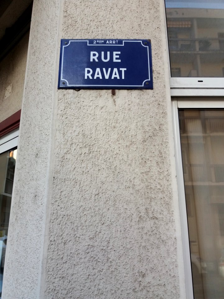 Lyon 2e - Rue Ravat, plaque