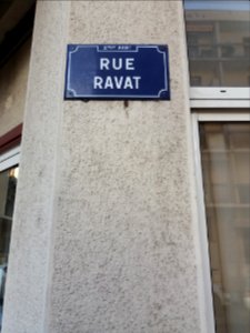 Lyon 2e - Rue Ravat, plaque