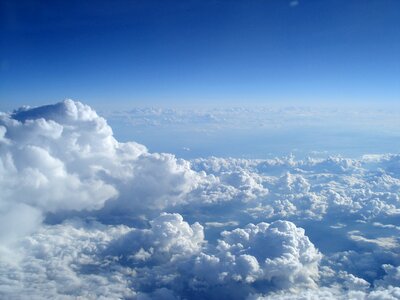 Landscape clouds sky flying over clouds photo
