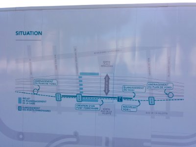 Lyon 3e - Rue du Général Mouton-Duvernet, plan de situation de la construction de la voie L