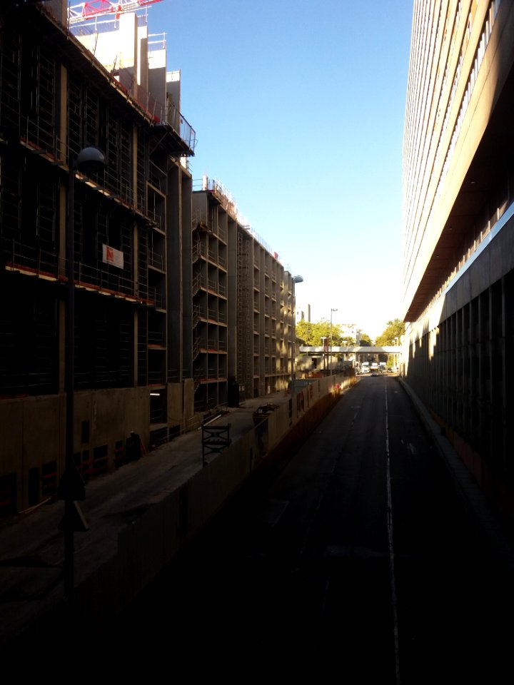Lyon 3e - Rue de Bonnel, construction de l'extension du centre commercial de La Part-Dieu