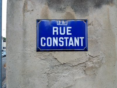 Lyon 3e - Rue Constant, plaque ancien modèle