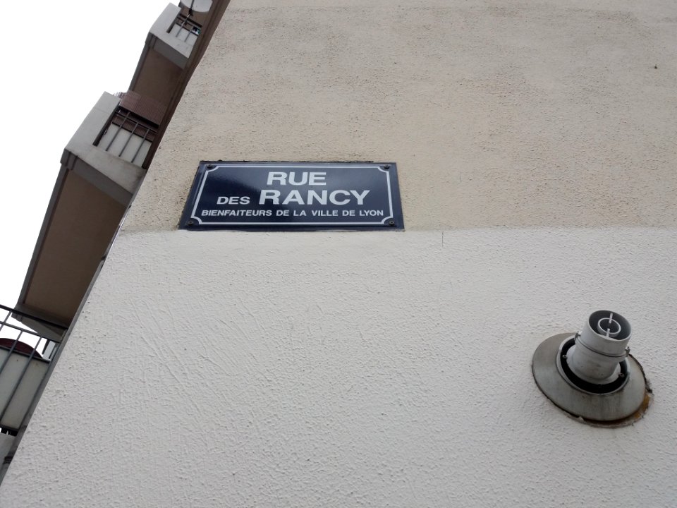 Lyon 3e - Rue des Rancy, plaque à l'angle de la rue Lavoisier