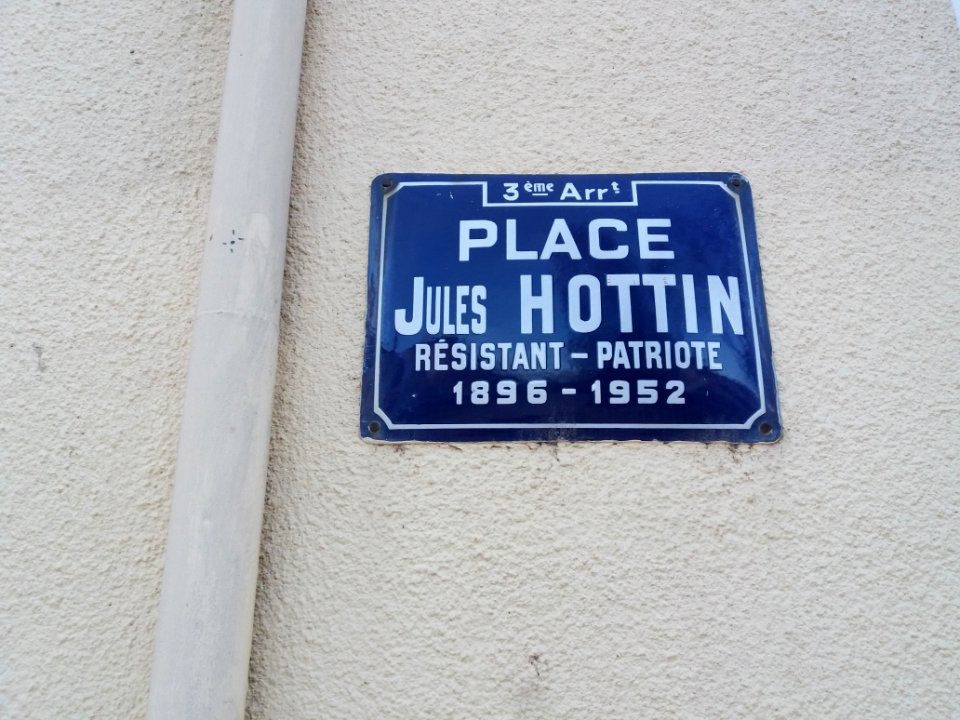 Lyon 3e - Place Jules Hottin, plaque