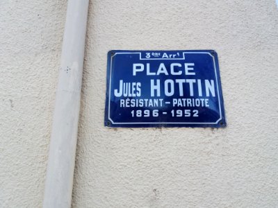 Lyon 3e - Place Jules Hottin, plaque