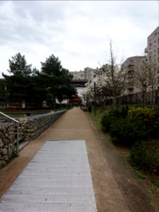 Lyon 3e - Parc Jacob Kaplan, depuis la rue Danielle Faÿnel Duclos