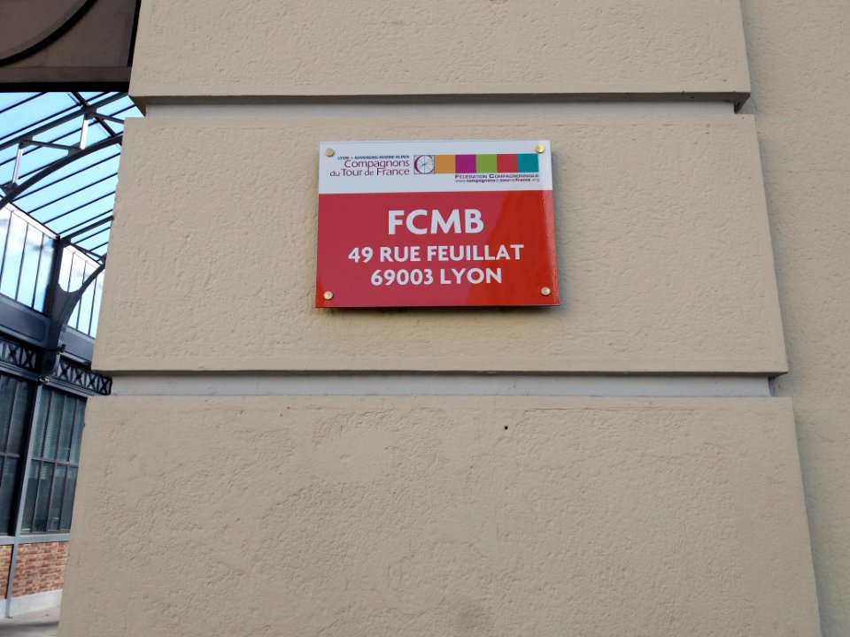Lyon 3e - Rue Feuillat, plaque de la fédération Compagnonnique