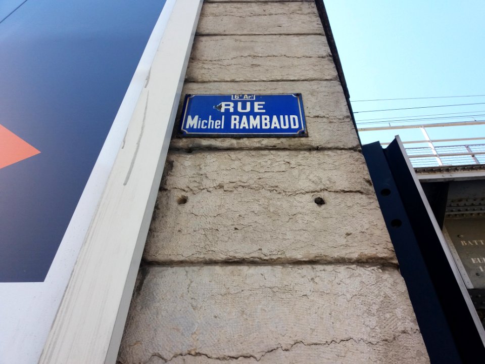Lyon 6e - Rue Michel Rambaud, plaque