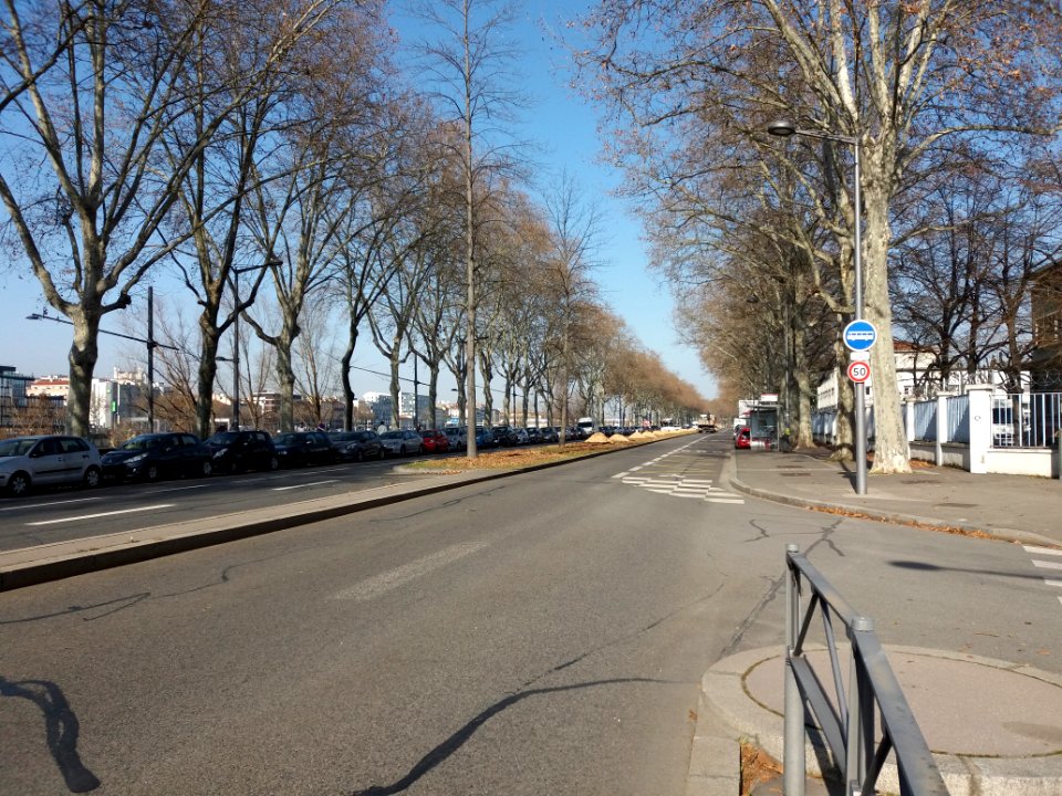 Lyon 7e - Avenue Leclerc, côté nord, au niveau de la rue des Girondins