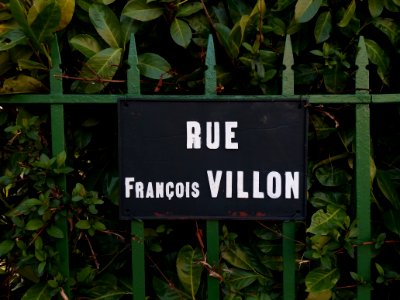 Lyon 3e - Rue François Villon, plaque