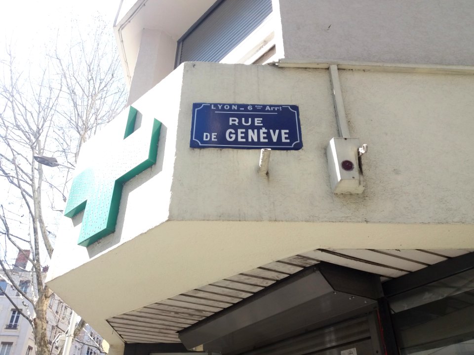 Lyon 6e - Rue de Genève, plaque