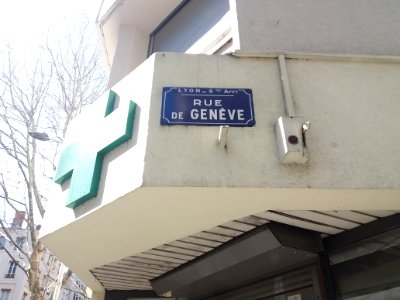 Lyon 6e - Rue de Genève, plaque