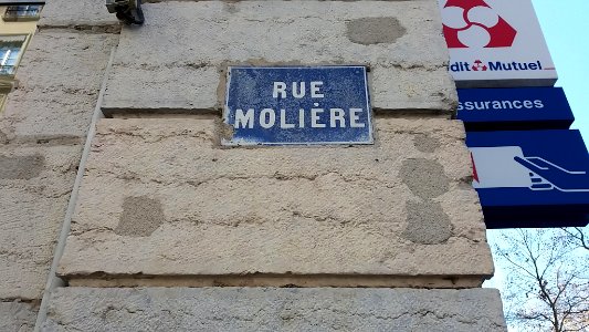 Lyon 6e - Rue Molière, plaque