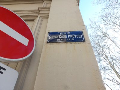 Lyon 6e - Rue Lieutenant Colonel Prévost, plaque