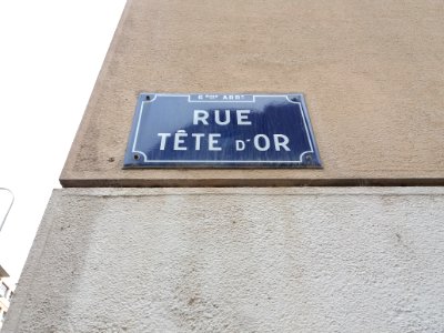 Lyon 6e - Rue Tête d'Or, plaque