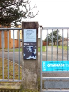 Lyon 7e - Avenue du Château de Gerland, plaque du gymnase Gabriel Rosset