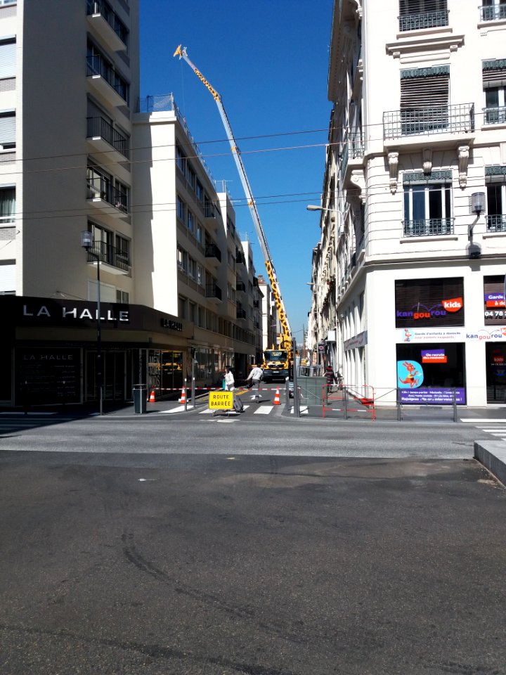 Lyon 6e - Rue Ney, grue mobile girafe