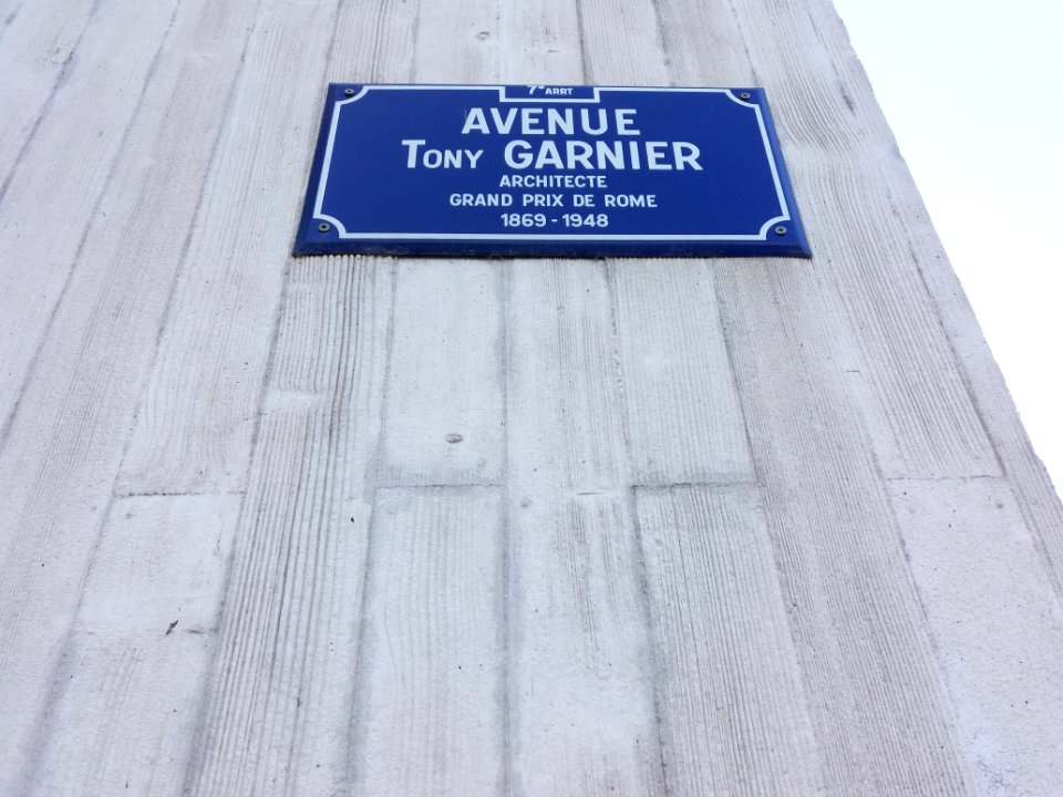 Lyon 7e - Avenue Tony Garnier, plaque