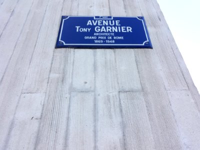 Lyon 7e - Avenue Tony Garnier, plaque