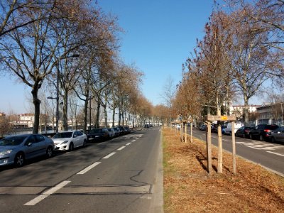 Lyon 7e - Avenue Leclerc, côté nord, voie allant vers le sud
