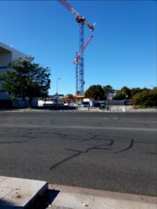 Lyon 7e - Avenue Tony Garnier, chantier de construction rue Alexander Fleming
