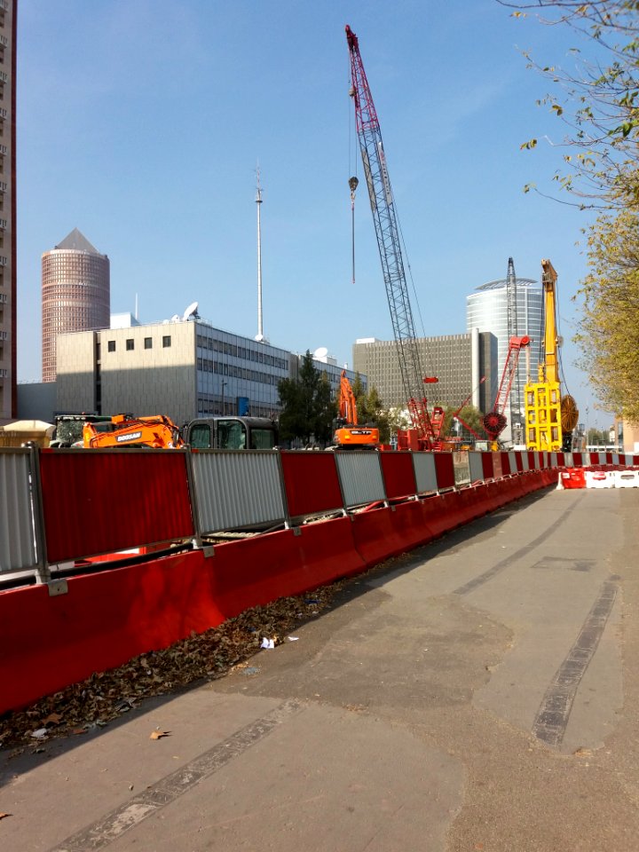 Lyon 3e - Boulevard Vivier Merle - Travaux de prolongement du tunnel, engins