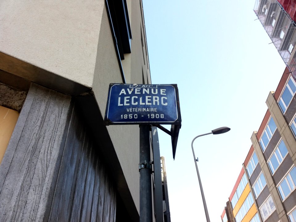 Lyon 7e - Avenue Leclerc, plaque