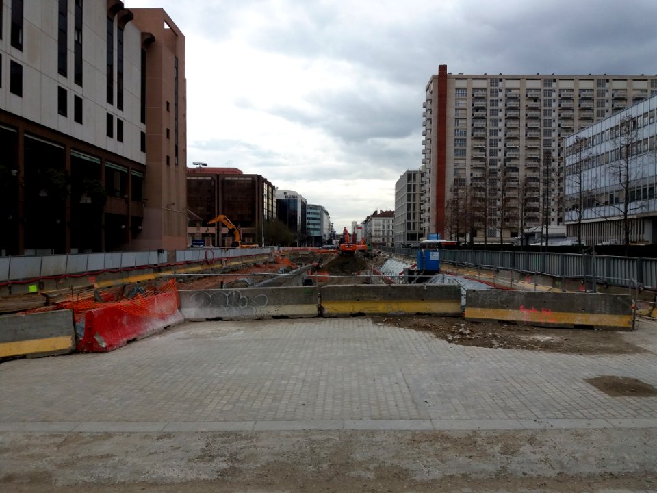 Lyon 3e - Boulevard Vivier Merle, travaux de prolongement du tunnel, vers le sud