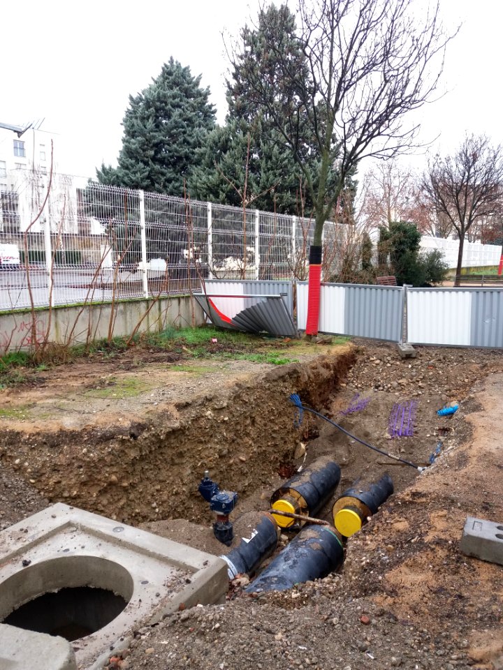 Lyon 7e - Allée de Fontenay - Fin des travaux de chauffage urbain 2