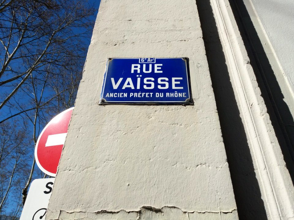 Lyon 6e - Rue Vaïsse, plaque