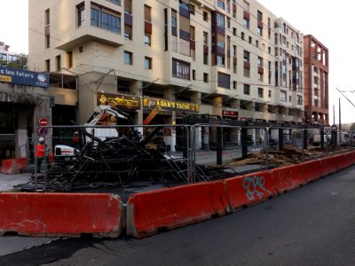 Lyon 3e - Boulevard Vivier Merle - Arrêt Gare Part-Dieu Vivier Merle - Destruction des arrêts de bus