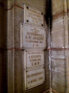 Lyon 7e - Église Saint-André, plaques reconnaissance à saint Joseph