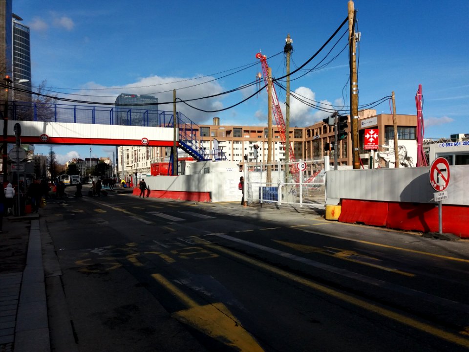 Lyon 3e - Boulevard Vivier Merle, entrée du chantier de la place Charles Béraudier