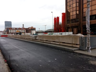 Lyon 3e - Boulevard Vivier Merle, terre-plein au-dessus du tunnel, vers le nord
