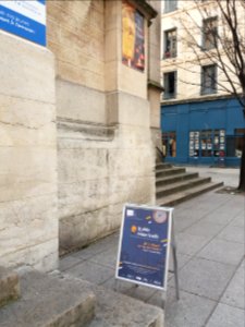 Lyon 7e - Église Saint-André, panneau La philo éclaire la ville