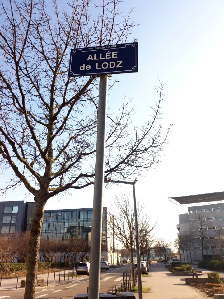 Lyon 7e - Allée de Lodz, plaque
