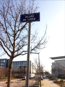 Lyon 7e - Allée de Lodz, plaque