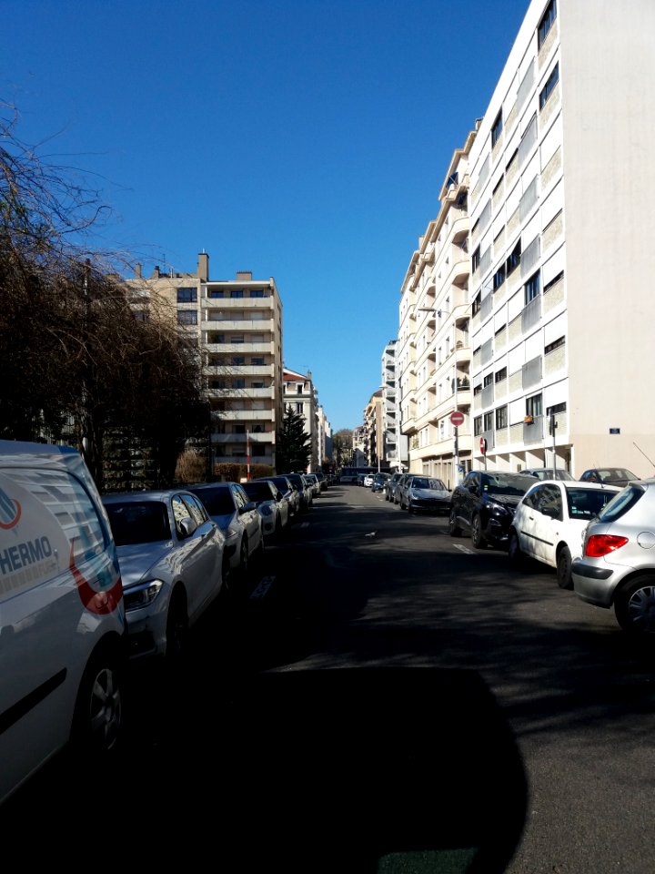 Lyon 6e - Rue Félix Jacquier, côté nord depuis la place Zoé Roche
