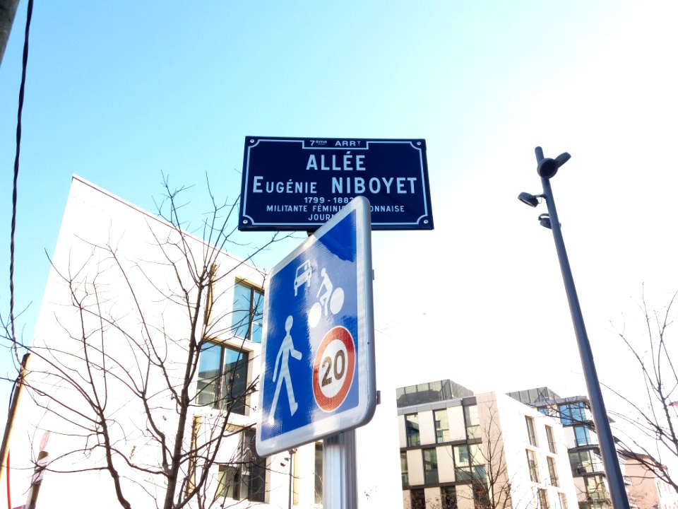 Lyon 7e - Allée Eugénie Niboyet, plaque
