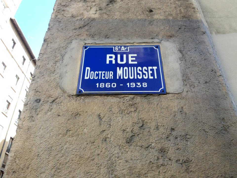 Lyon 6e - Rue Docteur Mouisset, plaque