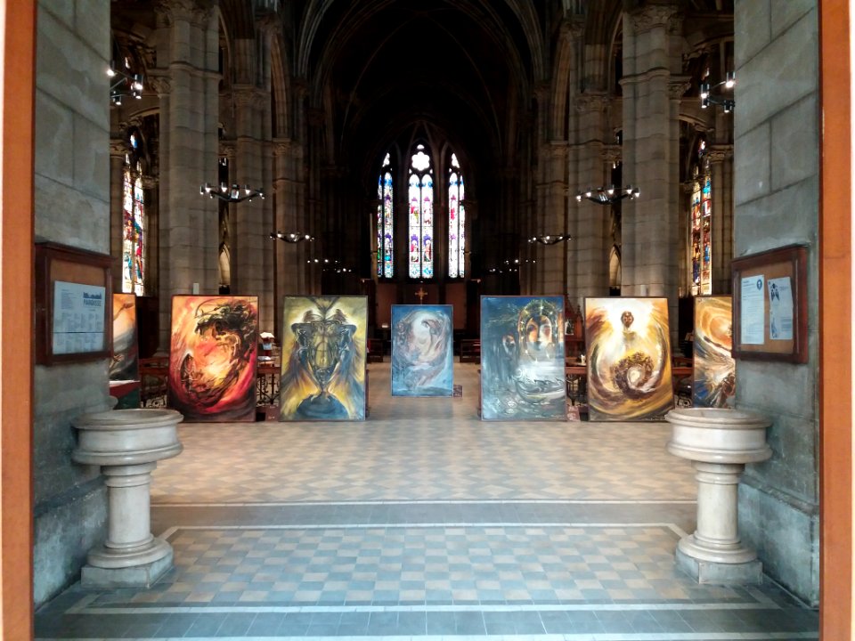 Lyon 7e - Église Saint-André, exposition Prélude à l'Apocalypse, de Denys de Solere