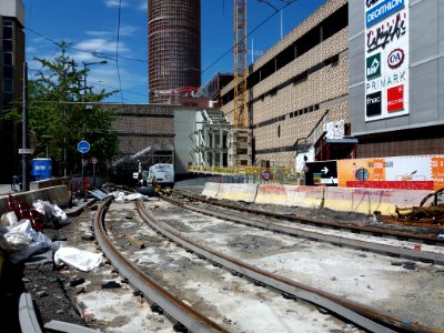 Lyon 3e - Boulevard Vivier-Merle, réfection de la voie de tramway vers le tunnel rue Servient
