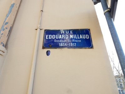 Lyon 4e - Rue Édouard Millaud, plaque